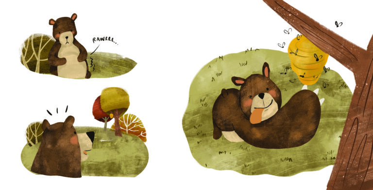 Album ilustrado – Proyecto personal -El Oso y las Abejas – pag 00-01